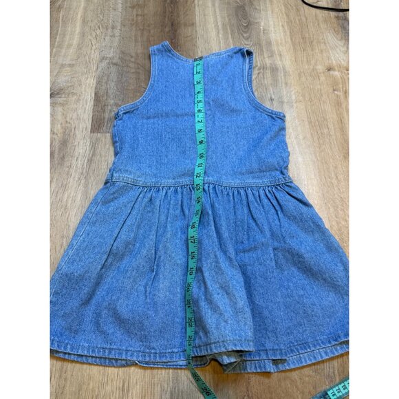 Oshkosh Bgosh Girls Denim Button-Front Sleeveless‎ Dress Size 6 100% Cotton Made - Picture 8 of 9